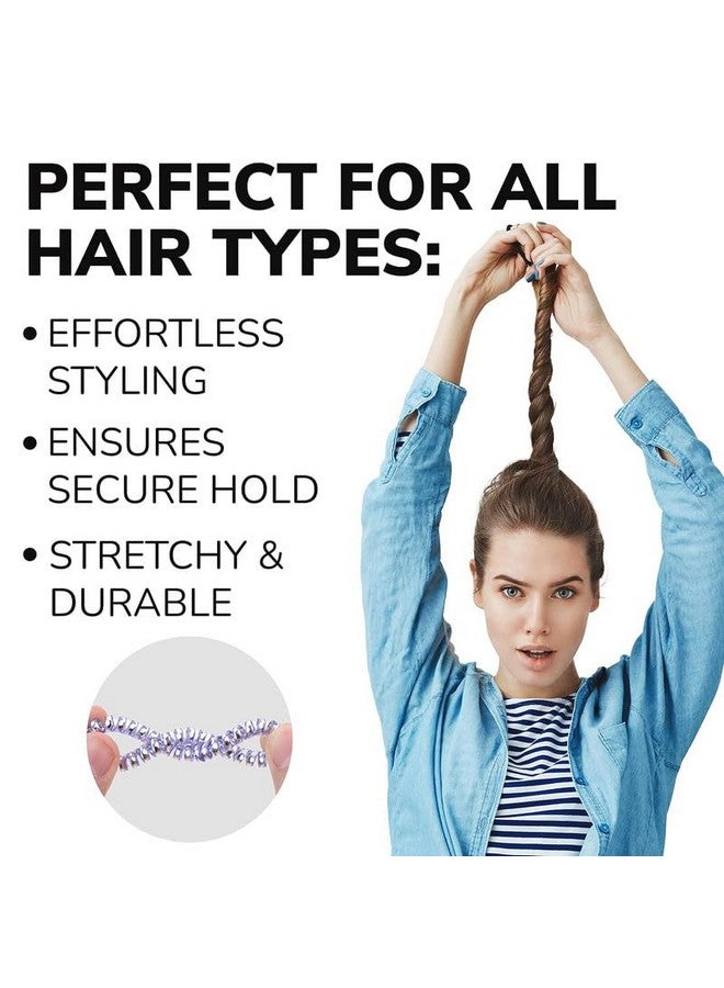 Belicia BELICIA 20 Pcs Coil Hair Ties - Stretchy Hair Ties - Cord Hair Bands - Telephone Cord prizes for kids classroomacelet Pack - Coil Bracelets - Stretchy Wrist Bands - Plastic Bracelets Bulk|MULTICOLOR - Image 3