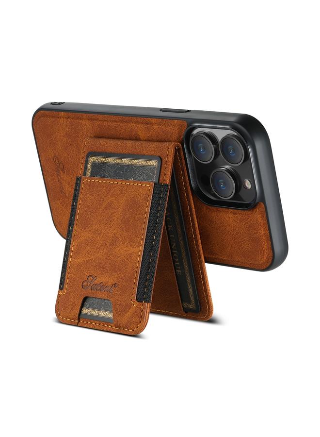 Suteni Case For iPhone 15 Pro Max H17 Litchi Texture Leather MagSafe Detachable Wallet Phone Case - Image 4