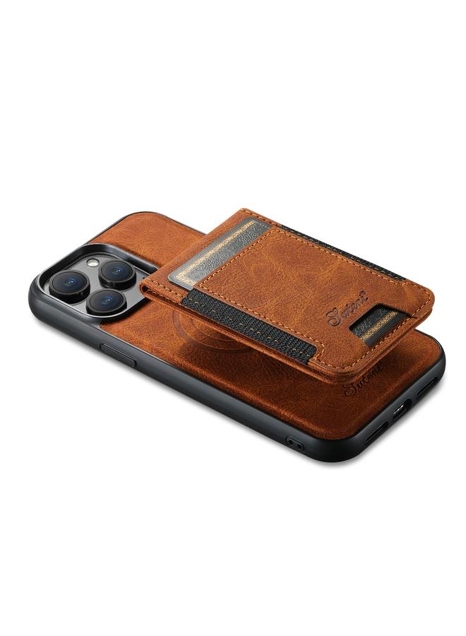 Suteni Case For iPhone 15 Pro Max H17 Litchi Texture Leather MagSafe Detachable Wallet Phone Case - Image 5