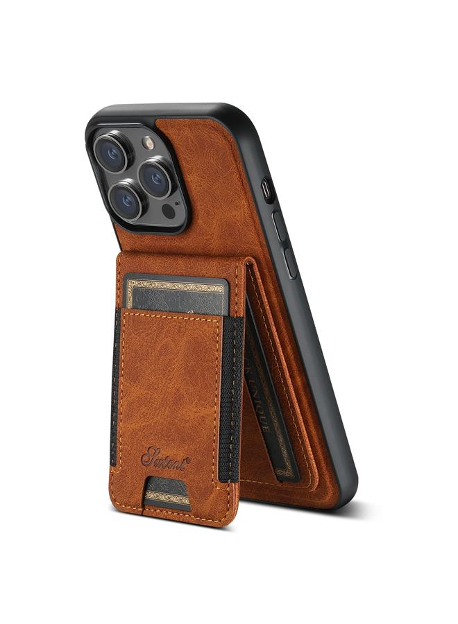 Suteni Case For iPhone 15 Pro Max H17 Litchi Texture Leather MagSafe Detachable Wallet Phone Case - Image 3