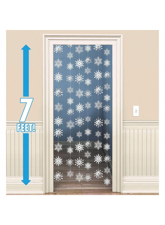 Amscan زينة خيوط فويل بيضاء على شكل ثلج - 7' (6 قطع) - ديكور أنيق لحفلات الشتاء - مثالي للعطلات والفعاليات