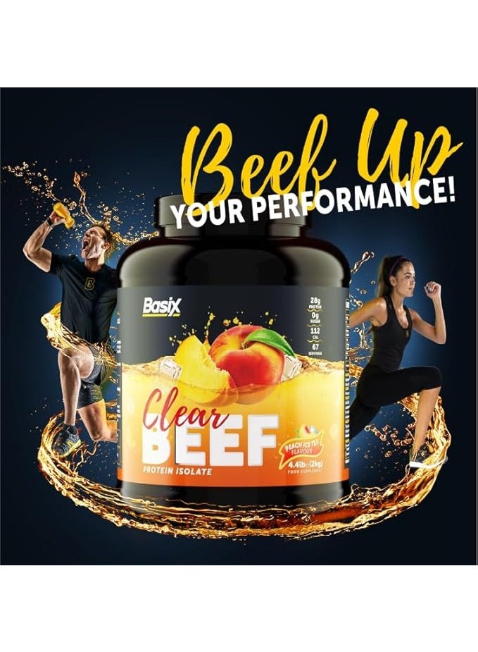 Basix Clear Beef Protein Isolate Peach Ice Tea 33 Servings,998g – Refreshing High-Protein Lean Muscle Drink - Image 5