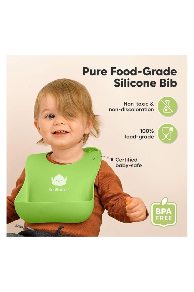 KeaBabies 2-Pack Silicone Bibs (Cloud Nine)  - Image 2