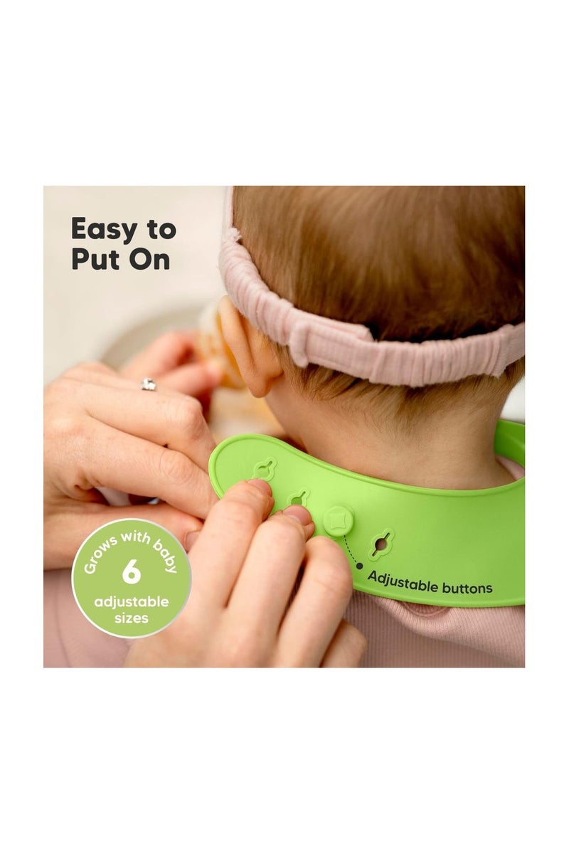 KeaBabies 2-Pack Silicone Bibs (Cloud Nine)  - Image 5