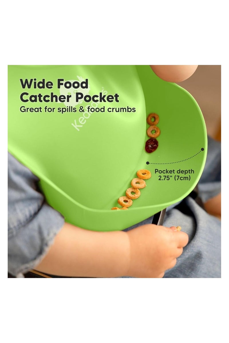 KeaBabies 2-Pack Silicone Bibs (Cloud Nine)  - Image 4