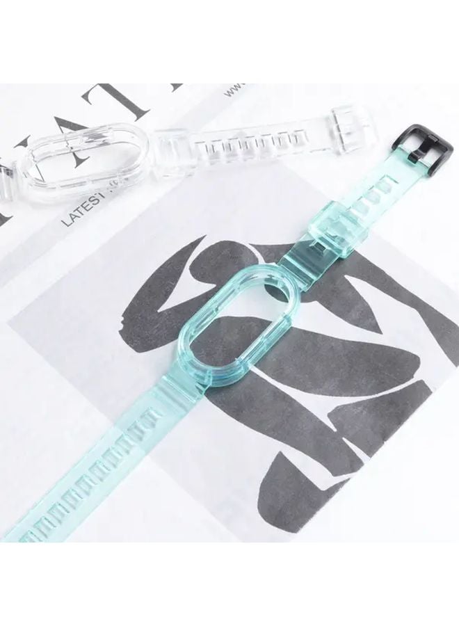 سوار شفاف ضوئي لشريط شاومي مي باند 10 و9 و8 أسود قابل للتعديل - Image 4