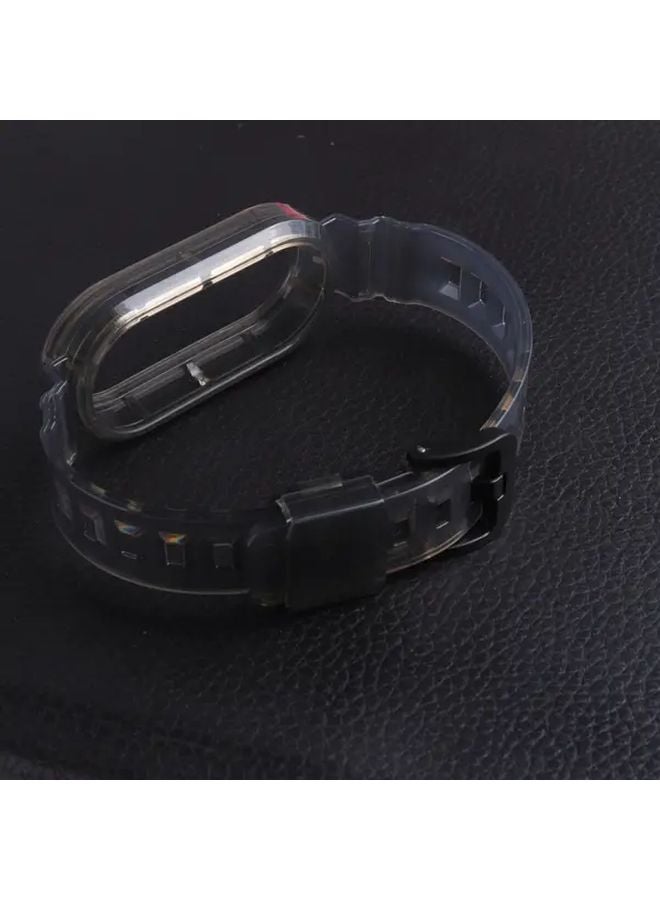 سوار شفاف ضوئي لشريط شاومي مي باند 10 و9 و8 أسود قابل للتعديل - Image 1