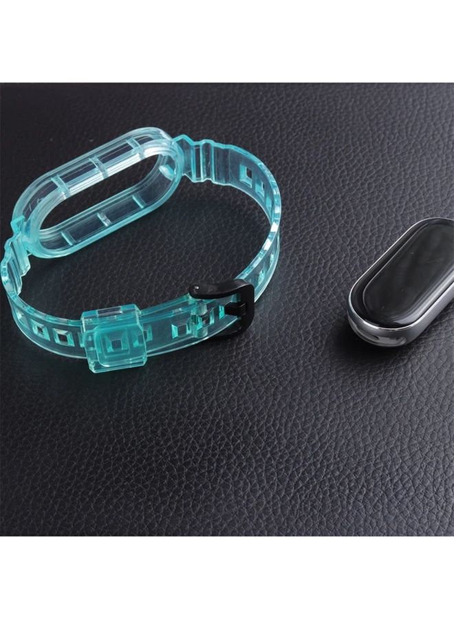 سوار شفاف ضوئي لشريط شاومي مي باند 10 و9 و8 أسود قابل للتعديل - Image 5