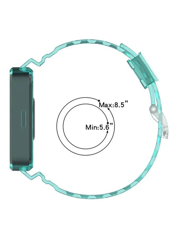 سوار شفاف ضوئي لشريط شاومي مي باند 10 و9 و8 أسود قابل للتعديل - Image 3