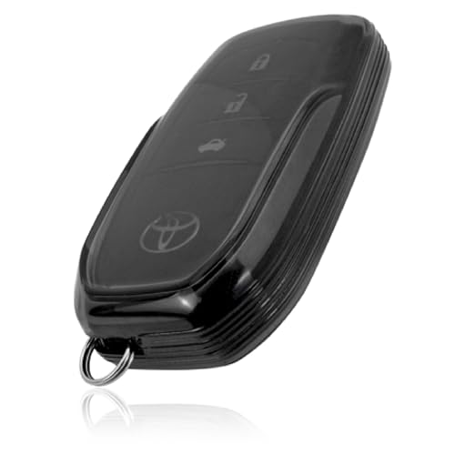 JVCV® Soft TPU Transparent Cover Compatible with Toyota Fortuner Camry Vellfire Hilux Innova Crysta Fortuner Legender Innova HyCross Land Cruiser 2B/3B Smart Key (Transparent Black). - Image 1