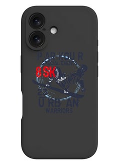 Theodor iPhone 16 Plus Black Protective Slim Fit Case Liquid Silicone Cover with Full Body Protection Anti-Scratch Shockproof Case For iPhone - Parkour special events  - Image 1