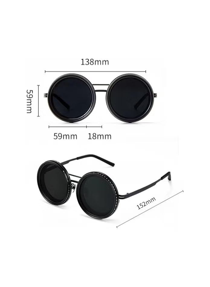 ريبنيو نظارات شمسية مستديرة مستقطبة قابلة للتعديل، 1-9 تروس، أشعة الشمس المظللة على الشاطئ مع عدسات فلتر ND، - Image 5