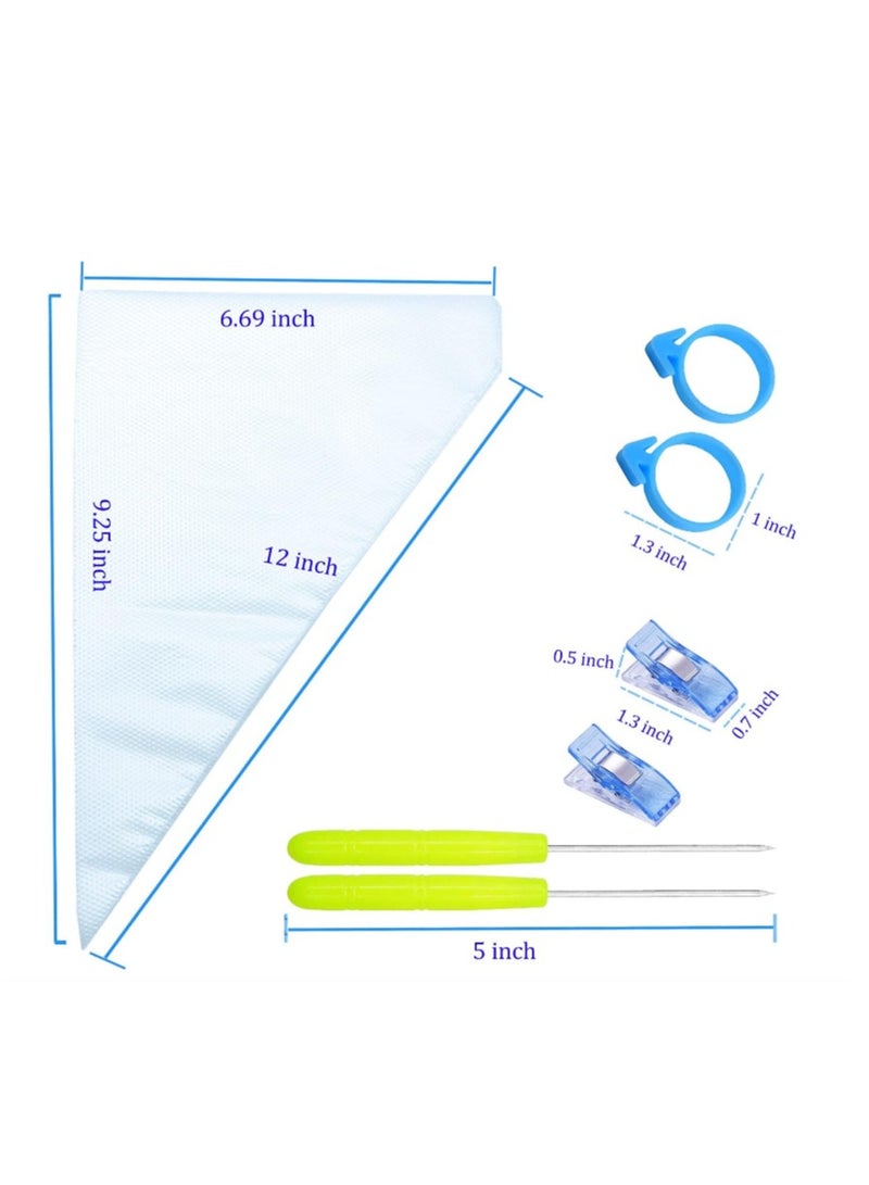 Yakumuz 122Pieces Tipless Piping Bags – Yakumuz 100pcs Disposable Piping Pastry Bag for Royal Icing/Cookies Decorating - 10 Pastry Bag Ties,10 Clips &2 Scriber Needle - Best Cookie/Cake Decorating Tools (10 Inch) - Image 2