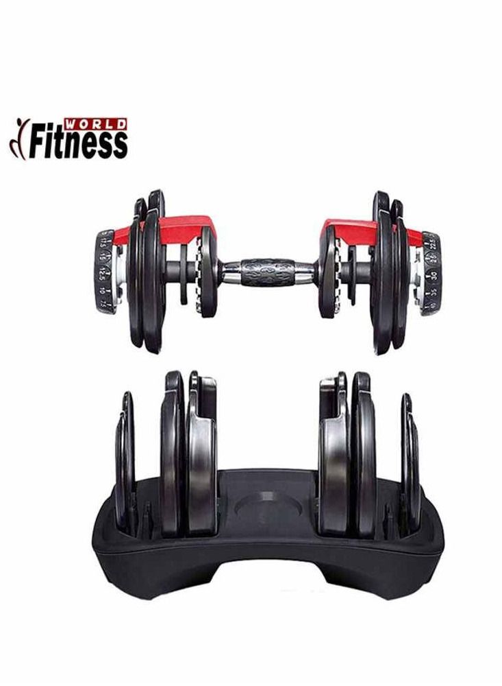 Fitness World Gym Exercise Training Equipment Adjustable Dumbbell 24kg  - Image 3