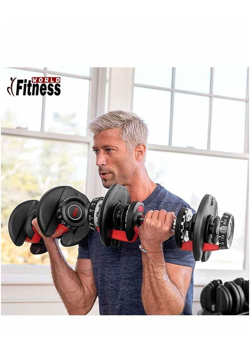 Fitness World Gym Exercise Training Equipment Adjustable Dumbbell 24kg  - Image 5