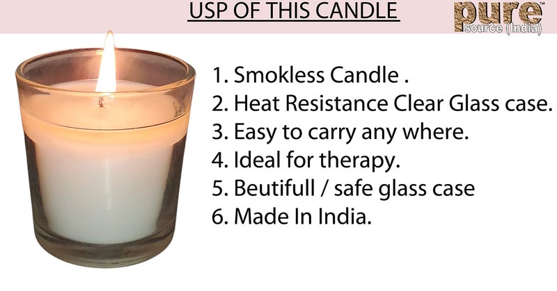 Pure Source India White Glass Votive Candles, Set of 6 (Unscented) for Home Decoration - Image 4