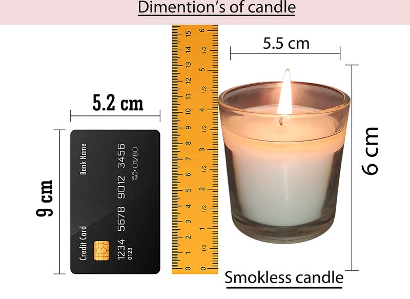 Pure Source India White Glass Votive Candles, Set of 6 (Unscented) for Home Decoration - Image 5
