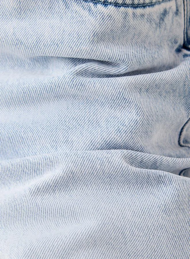 Splash FAV BLUE Wide Leg Mid Rise Jeans Cotton for Women | Best Price UAE