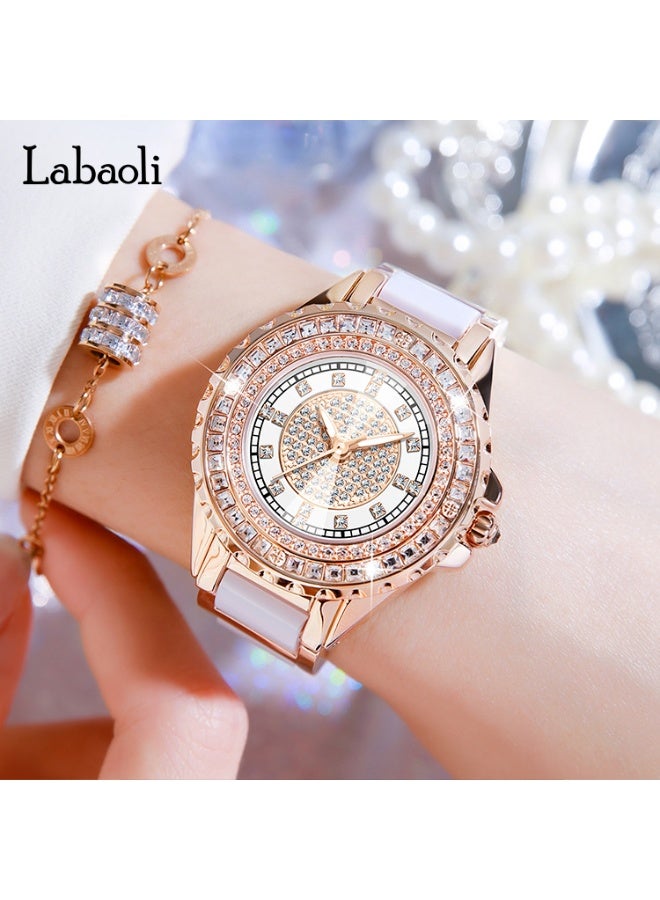 Labaoli Fashionable Sparkling Double Row rhinestone Women's Quartz Watch - Image 2