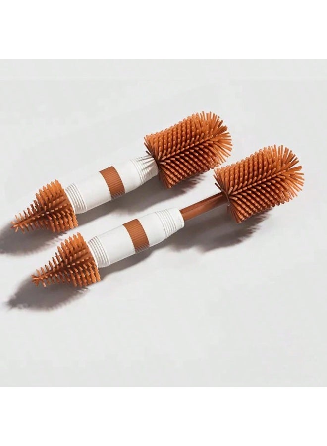 Bebiland Portable Silicone Baby Bottle Brush Set for Baby, Newborn  Baby Bottles Brush Set, Include Silicone Bottle Brush, Silicone Nipple Brush, Straw Brush, Soap Dispenser and Storage Box, Travel Bottle Cleaner Brush, Suit for  for Travel and Home (Yellow) - Image 4