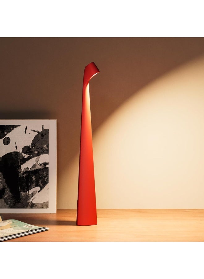 Hugifts Portable LED Red Table Lamp , valentine night lights, Rechargeable Battery Table lamps, Night Light for Kids Nursery, Bedside Lamp, Bedside Lamp.LED Desk Lamps Outdoor Portable Touch Lamps. (Red) - Image 1