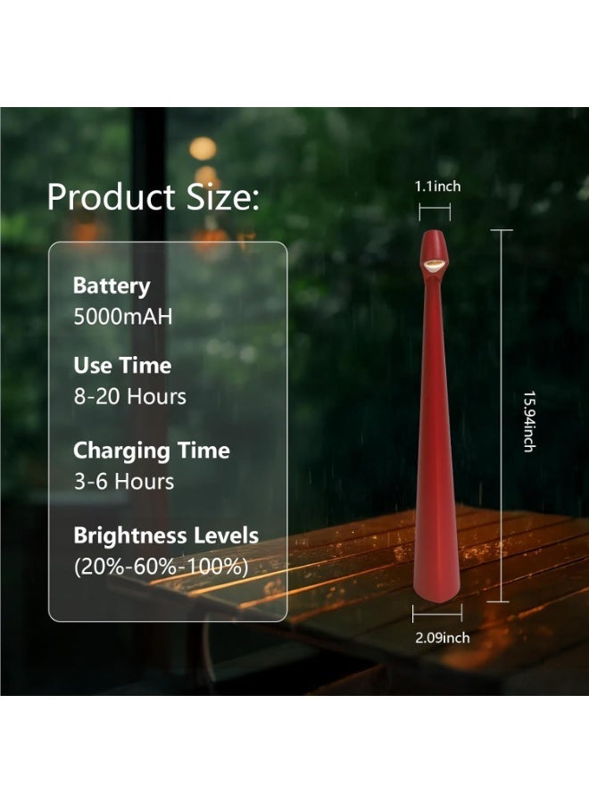 Hugifts Portable LED Red Table Lamp , valentine night lights, Rechargeable Battery Table lamps, Night Light for Kids Nursery, Bedside Lamp, Bedside Lamp.LED Desk Lamps Outdoor Portable Touch Lamps. (Red) - Image 5