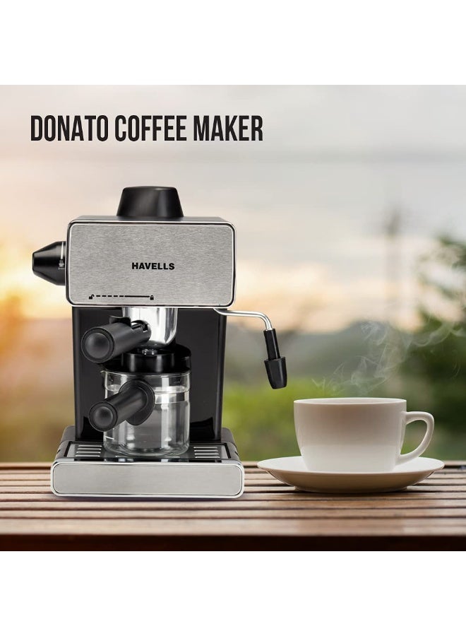 Havells Donato Espresso 800-950 Watt Stainless Steel Coffee Maker (Silver/Black) - Image 5