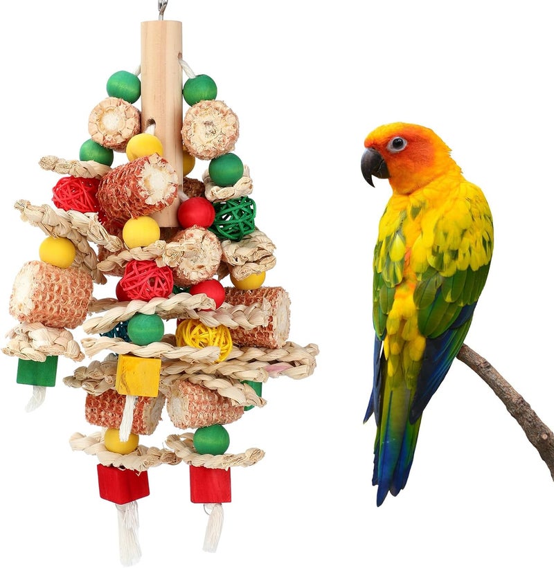 Rypet Wood Bird Chewing Toys for Cage Wall, Wooden Bird Cage Toy for Helping to Trim Beak, Birds Toys Parrot Toy for African Grey Parrots Cockatoos Amazon Parrot and Other Small to Medium Parrots - Image 1