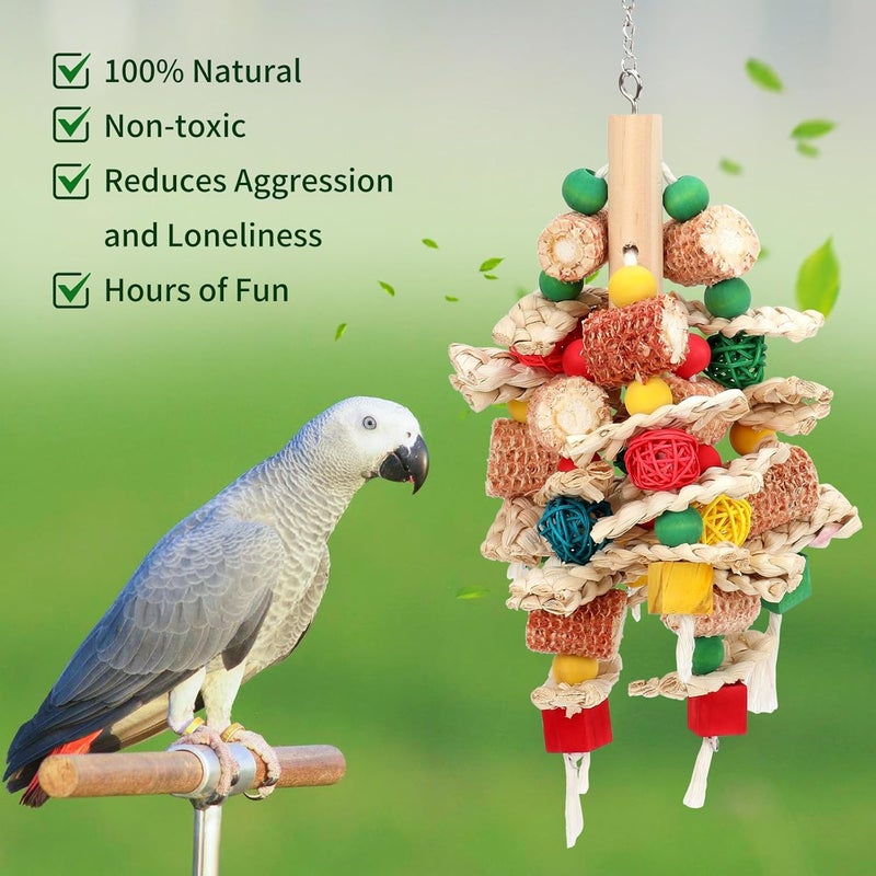 Rypet Wood Bird Chewing Toys for Cage Wall, Wooden Bird Cage Toy for Helping to Trim Beak, Birds Toys Parrot Toy for African Grey Parrots Cockatoos Amazon Parrot and Other Small to Medium Parrots - Image 3
