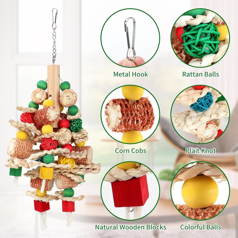Rypet Wood Bird Chewing Toys for Cage Wall, Wooden Bird Cage Toy for Helping to Trim Beak, Birds Toys Parrot Toy for African Grey Parrots Cockatoos Amazon Parrot and Other Small to Medium Parrots - Image 5