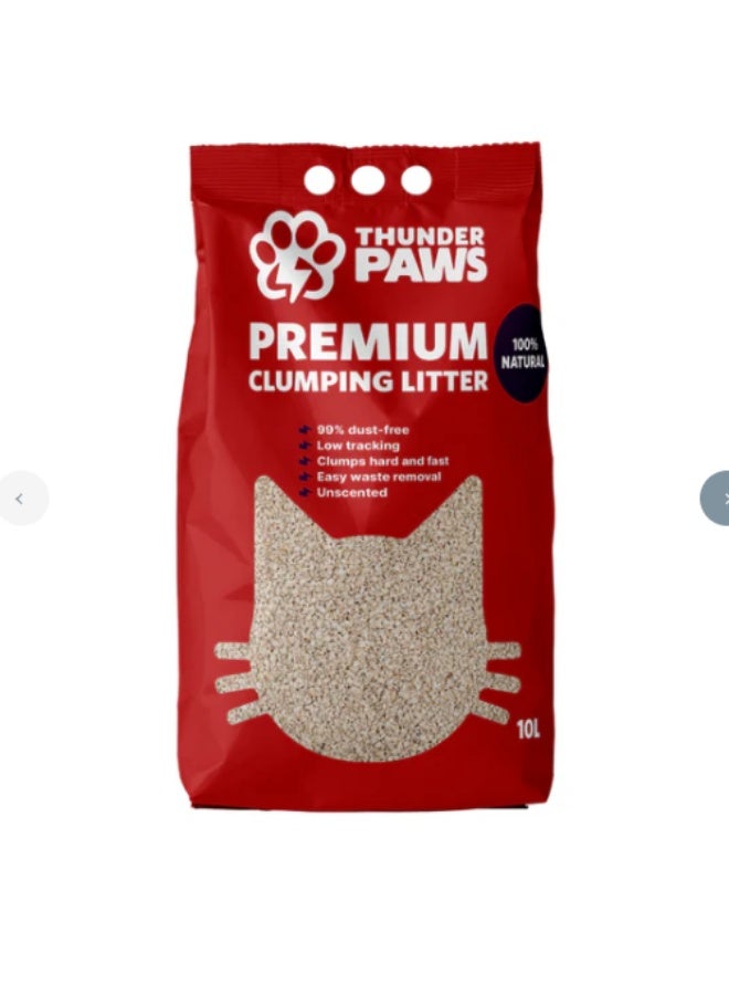 Thunder Paws Premium Hard Clumping Clay Cat Litter 10 L - Image 1