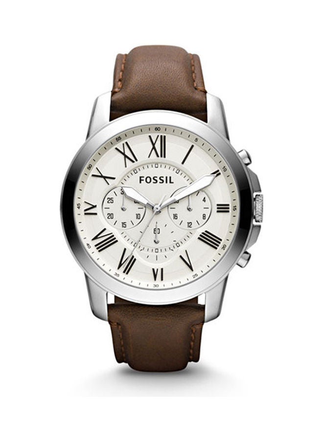 FOSSIL Men Leather Chronograph Buckle Watch FS4735-AT - Image 1