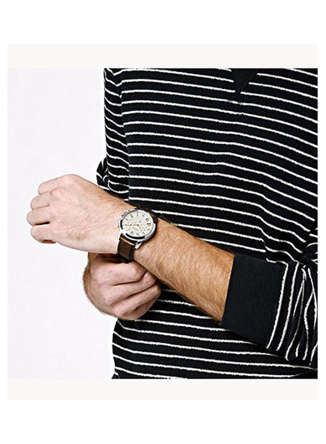 FOSSIL Men Leather Chronograph Buckle Watch FS4735-AT - Image 2