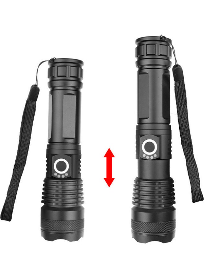 Power Display USB Charging Flashlight Black 16.6x4x3.3cm - Image 3