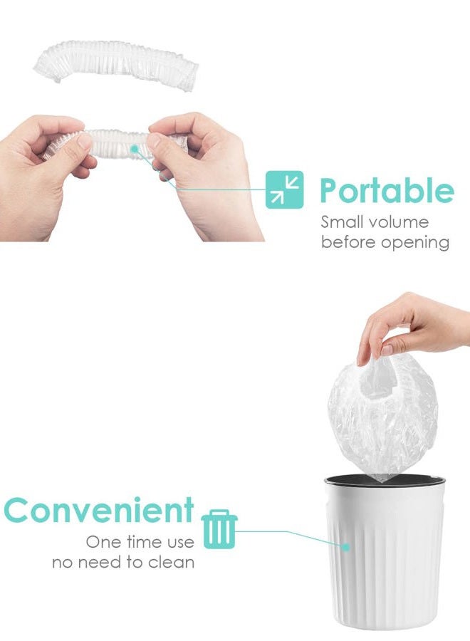 Auban 50 PCS Shower Cap Disposable,Bath Caps Larger Thick Clear Waterproof Plastic Elastic Hair Bath Caps For Women Hotel Travel Essentials Accessories Deep Conditioning Hair Care(19.3") - Image 5
