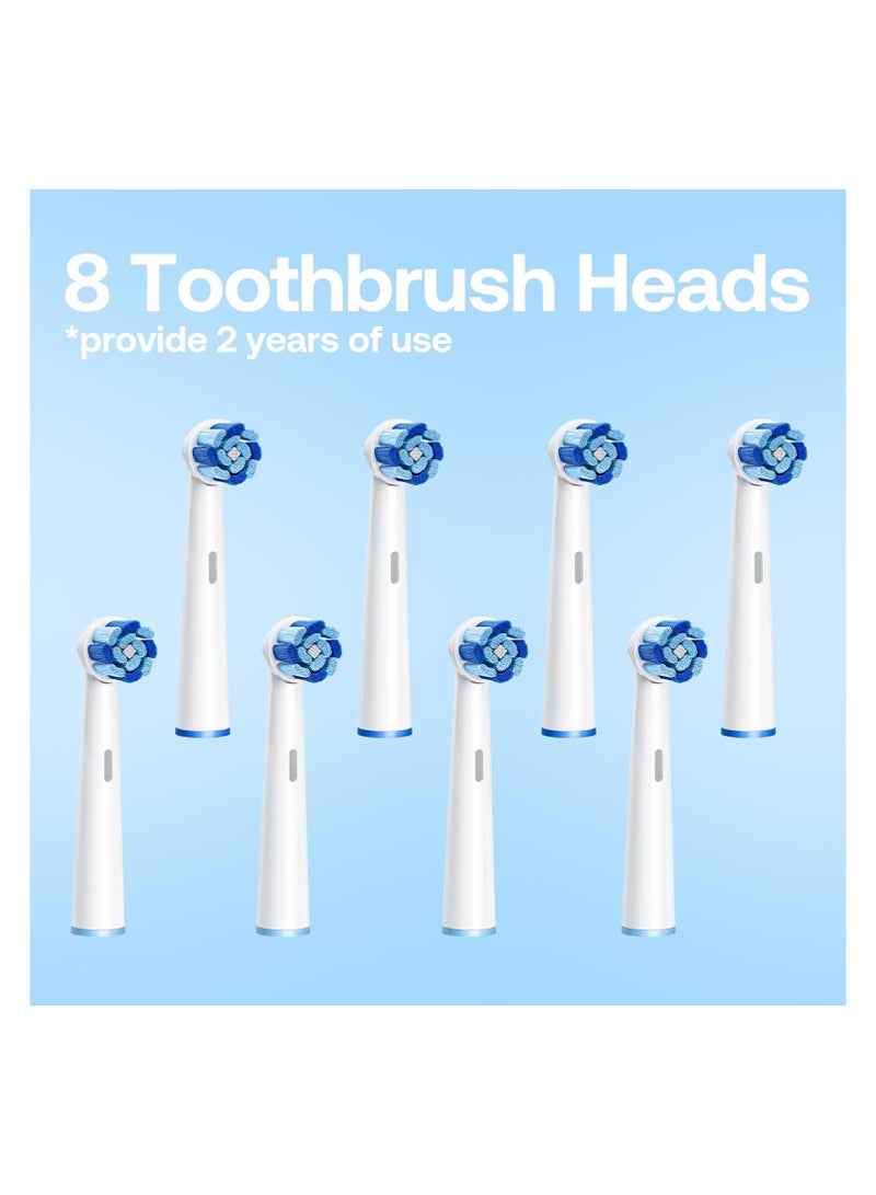 بيتفي فرشاة أسنان كهربائية دوارة R2 للبالغين مع 8 رؤوس فرشاة، حقيبة سفر، 5 أوضاع فرشاة أسنان قابلة لإعادة الشحن مع مستشعر ضغط، شحن سريع لمدة 3 ساعات لمدة 30 يومًا، أبيض - Image 3