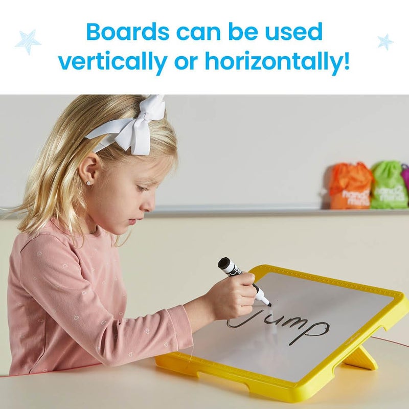 hand2mind Rainbow Writing Slant Boards, Desktop Whiteboard Clipboards, Reusable Handwriting Practice for Kids, Learn to Write Letters, Classroom Teacher Supplies, Multicolored, Set of 6 - Image 4