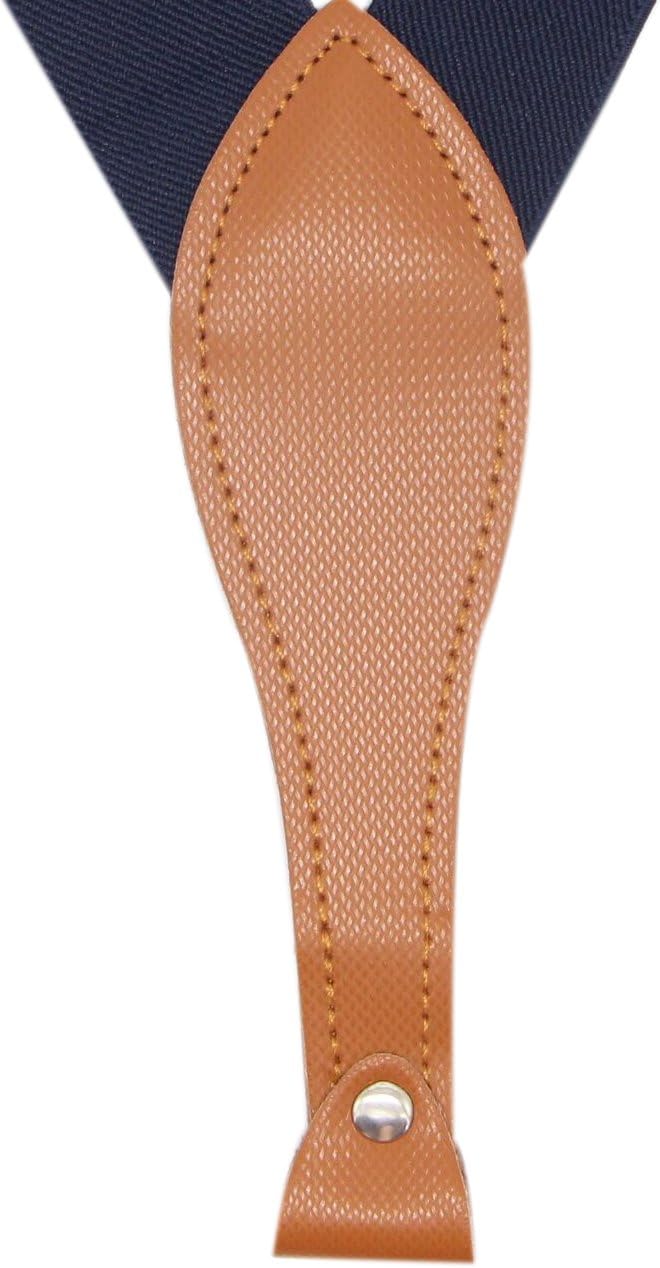 Timiot Mens Suspender Wide Leather 6 Metal Clips Adjustable Straps Y Shape - Image 3