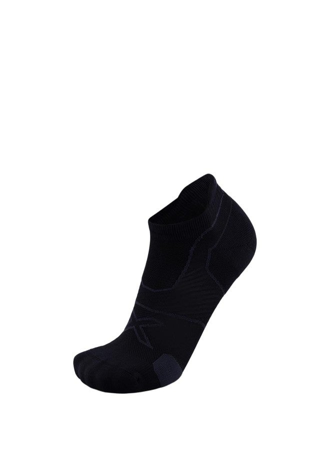 2XU Unisex Vectr Cushion No Show Socks - Provides Advanced Support for Running - Black/Titanium - Size Medium (Men's Size 6-8.5, Women's Size 7.5-9.5) - Image 1