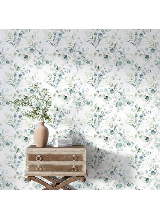 Bluejw Watercolor Eucalyptus Leaves Decorative Wallpaper Plant Leaves Nursery Ins Wind Self-adhesive Wallpaper  E-commerce Hot RW221 - Image 3