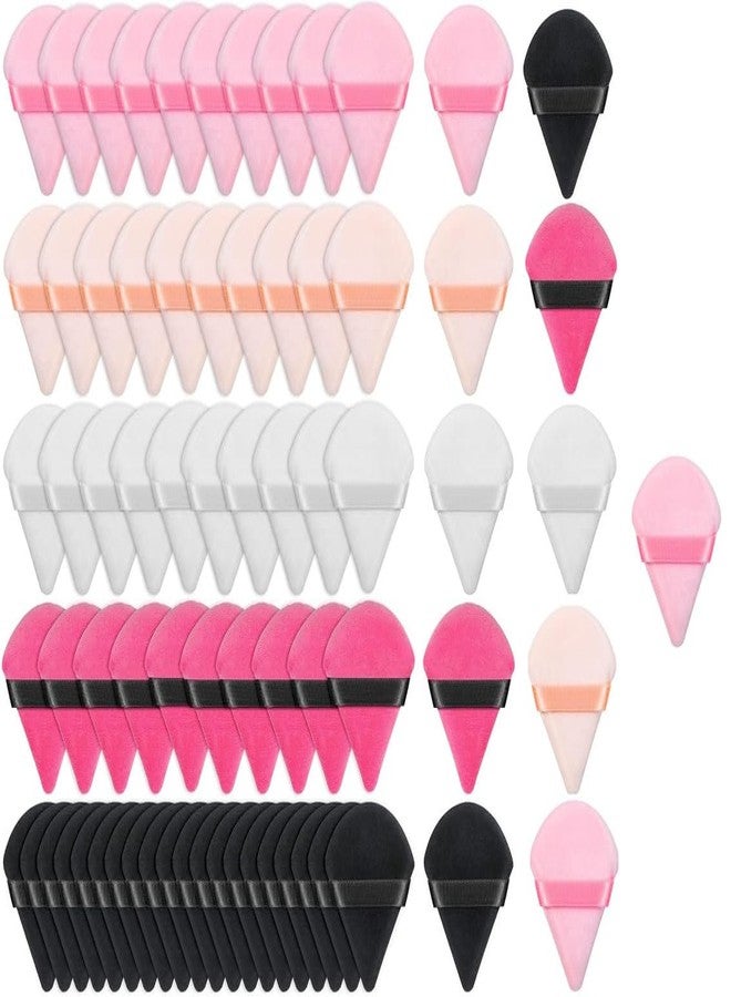 SUNISA 71 Pieces Triangle Cosmetic Loose Powder Puffs Washable Reusable Soft Plush Foundation Sponge for Face Body Wet Dry Makeup Tool- Multicolor Pack of 71 - Image 1