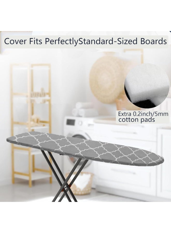 ZOXITY Deluxe Ironing Board Cover 110x34CM, Cotton Large Iron Board Cover with 5mm pad and 4 Elastic Fasteners, Durable Thick Padding, Heat Resistance - Image 5
