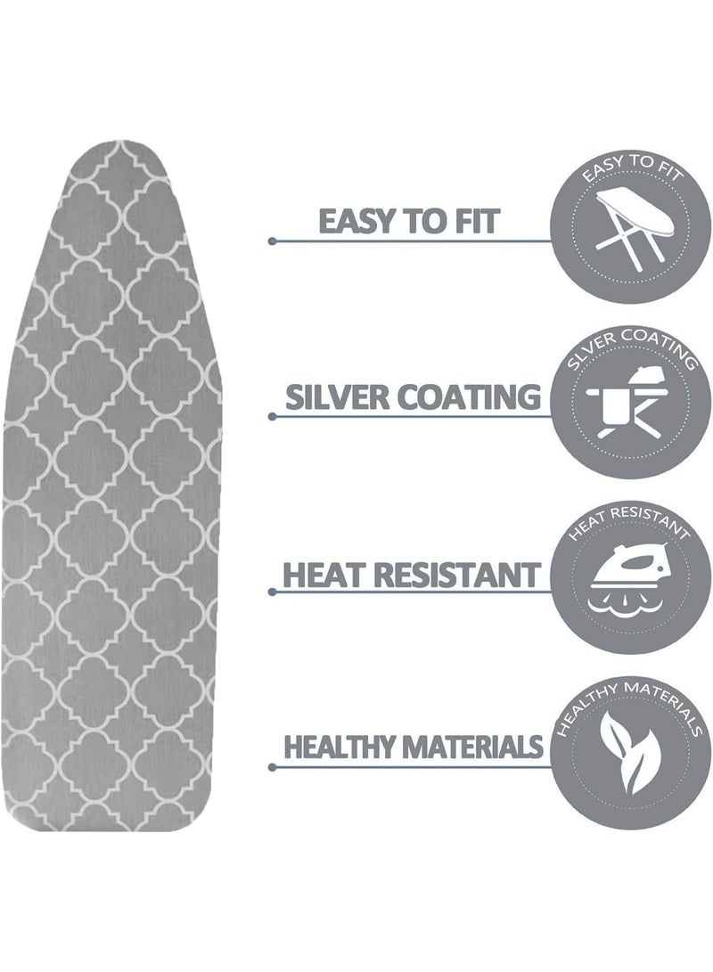 ZOXITY Deluxe Ironing Board Cover 110x34CM, Cotton Large Iron Board Cover with 5mm pad and 4 Elastic Fasteners, Durable Thick Padding, Heat Resistance - Image 3
