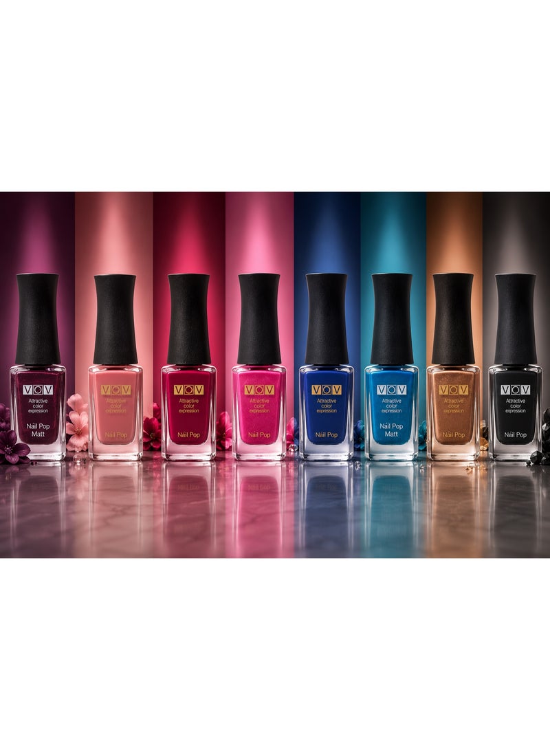 VOV A trendy nail polish collection with attractive colors and long-lasting wear 8 stunning shades - Image 1