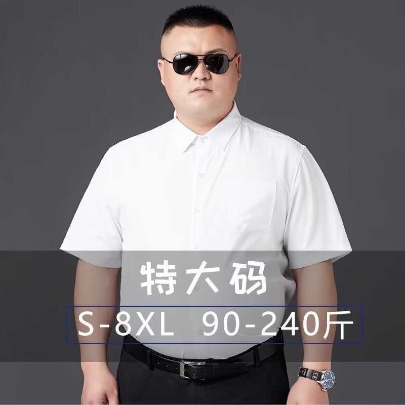 S-8Xl Short-Sleeved Shirt Men'S Non-Ironing And Anti-Wrinkle Summer Thin Business Wear Business Shirt Men'S Plus Size - Image 2