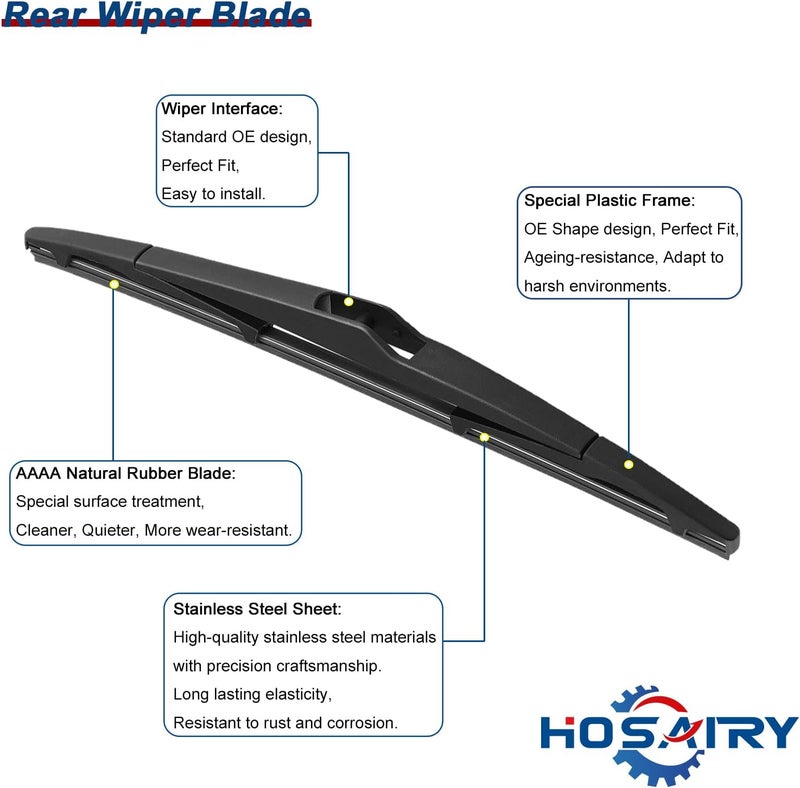 HOSAIRY مجموعة شفرة ذراع المساحات الخلفية HOSAIRY لهيونداي وكيا - Image 4