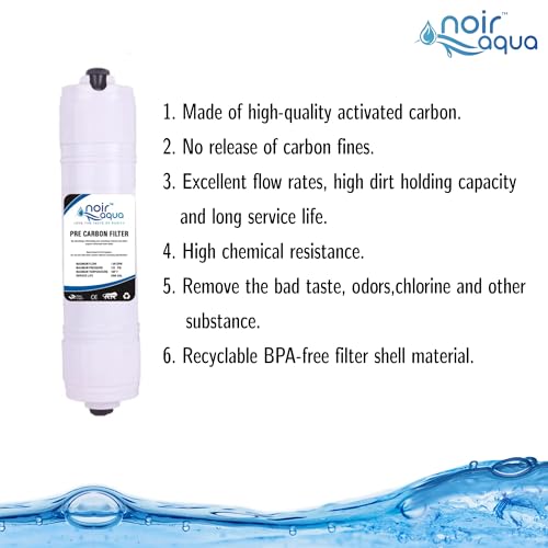 Noir Aqua Pre Carbon Filter, Sediment Filter,Advance Copper Filter and Elbow, Inline Filter Set for All RO Water Purifier - Image 4