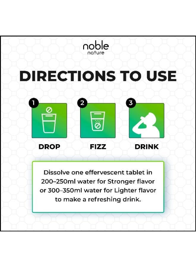 noble nature Electrolyte 40 Effervescent Tablets - With Sodium, Potassium, Magnesium, Calcium, Vitamin C, B6, B12, & Zinc - Sugar-Free, Vegan, Keto-Friendly - Coconut Pineapple Flavour - Image 5