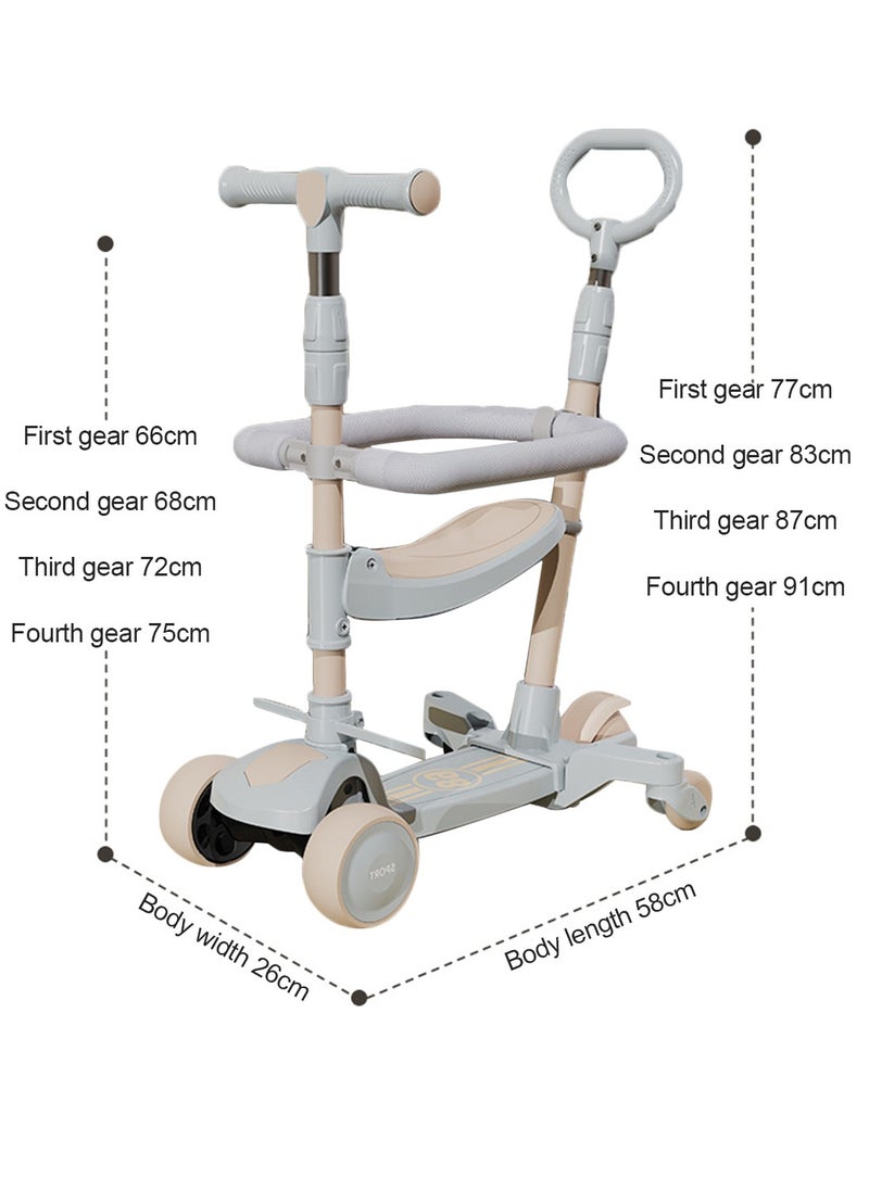 Sharpdo - 4  in 1 Children's Scooter Ride Glide Fold and Grow with Your Child Children's Kick Scooter Seat Music and Safety Features Included - Image 1