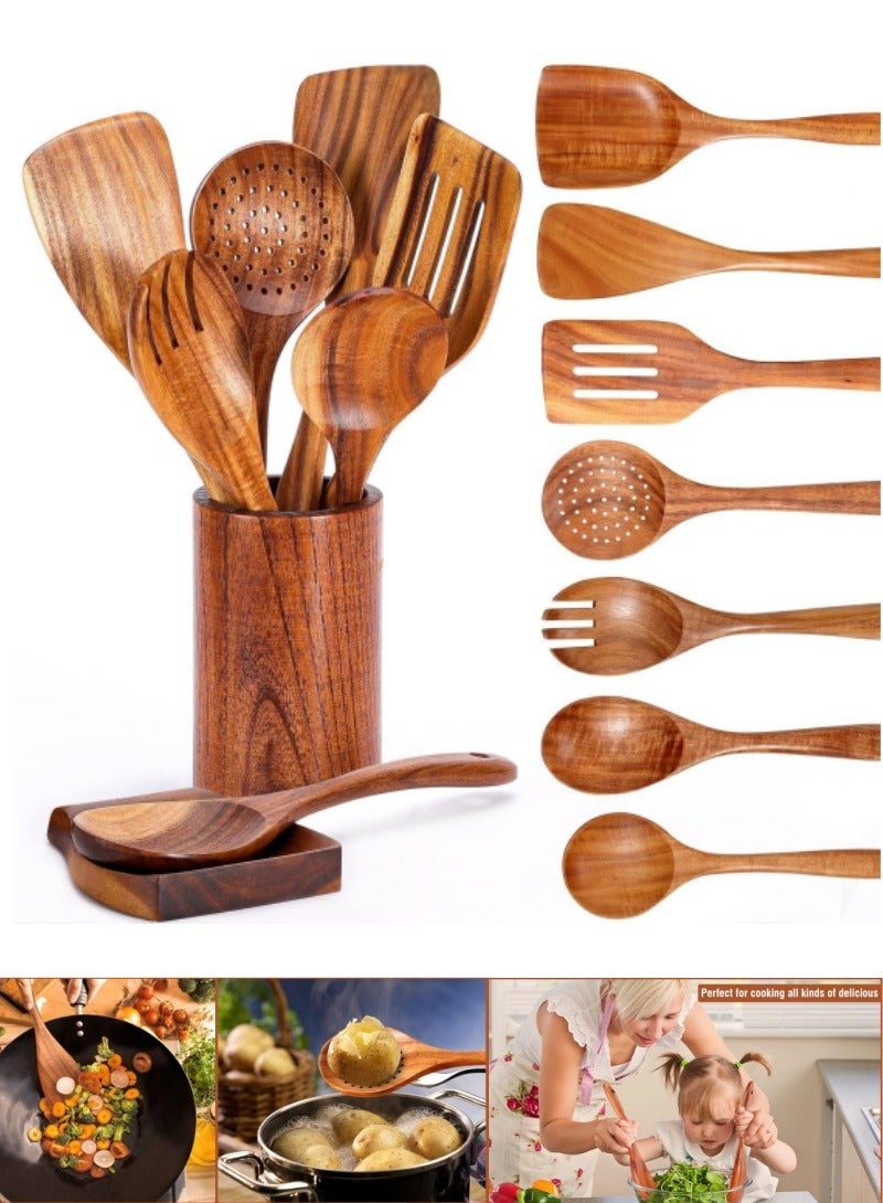 اكسيسن Wooden Cookware is perfect for display as souvenir or kitchen decoration, so it is also an ideal gift choice for anyone who likes to cook. (It is normal for natural wooden kitchen utensils to have slightly different colors). - Image 1